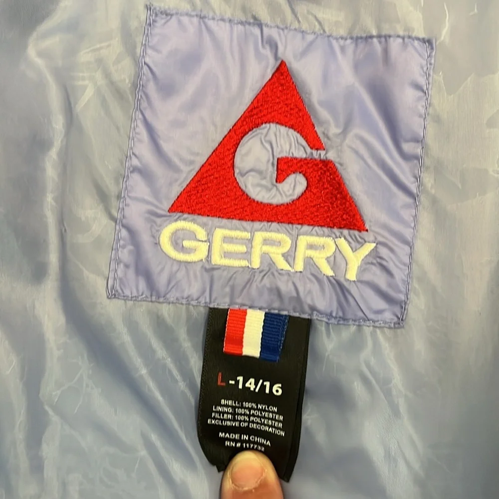 GERRY SZ L14-16 coat. Periwinkle blue. Zip up with hood. Great condition